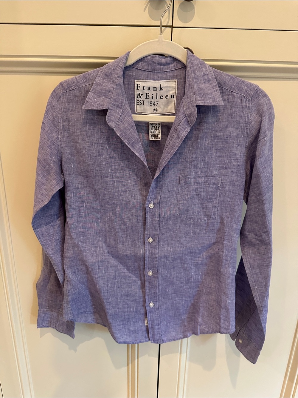 Frank & Eileen Lavender Linen Button-Down Shirt